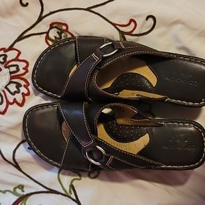 Covington slide on wedge heel sandals like new